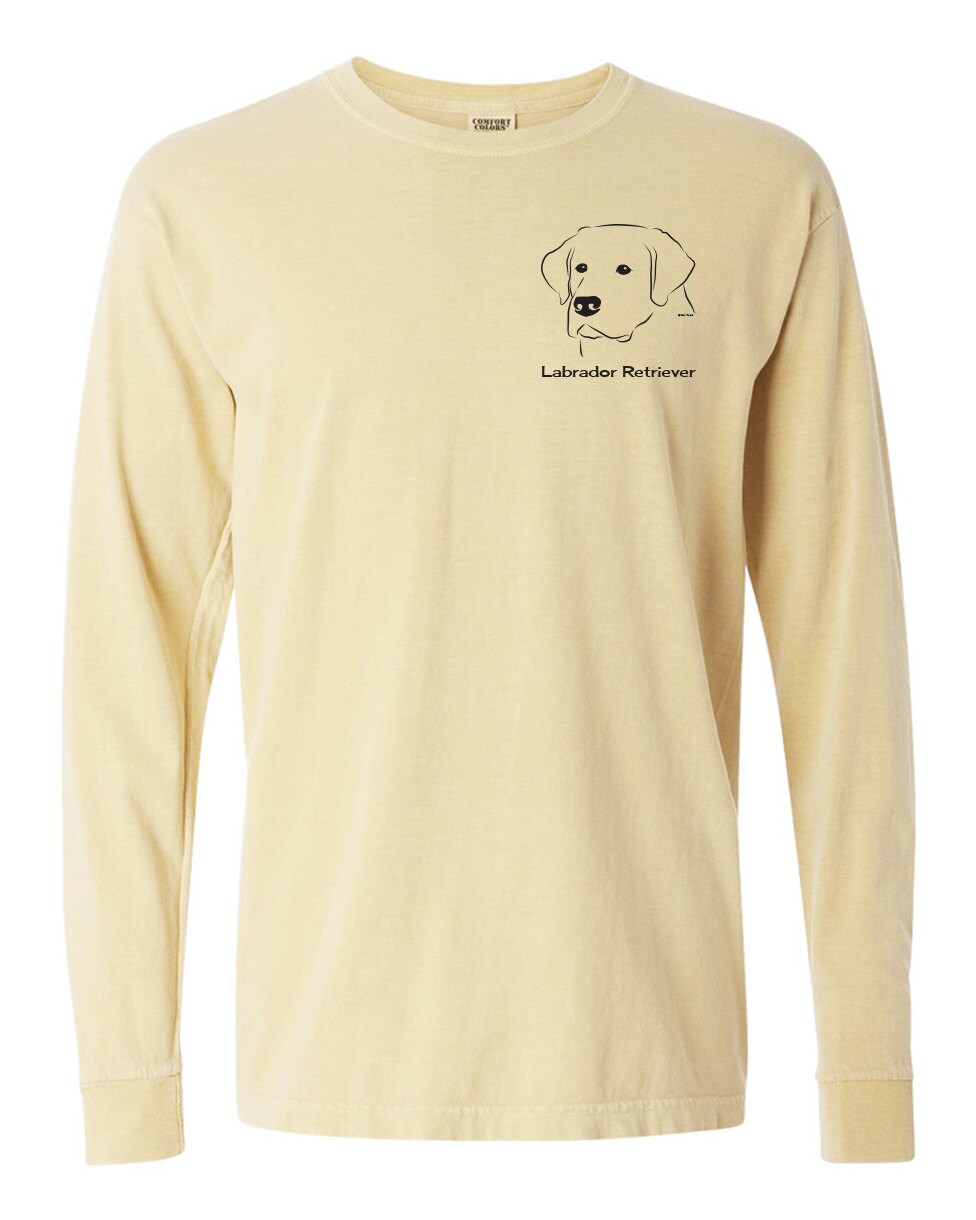 Labrador Retriever Garment Dyed Cotton Long Sleeve T-shirt