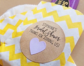 Bridal shower stickers - 20 - 2 inch circle stickers - bridal shower envelope seals