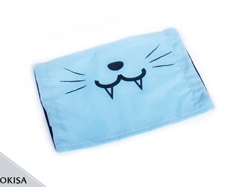Fashion Kitty Face Mask, Dust Mask, Surgical Mask ( Blue, Mint, Pink, Purple, Black, or White )