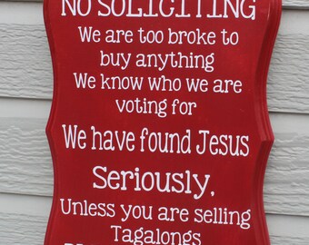 No Solicitation Sign (funny sign, thin mints, samoas)
