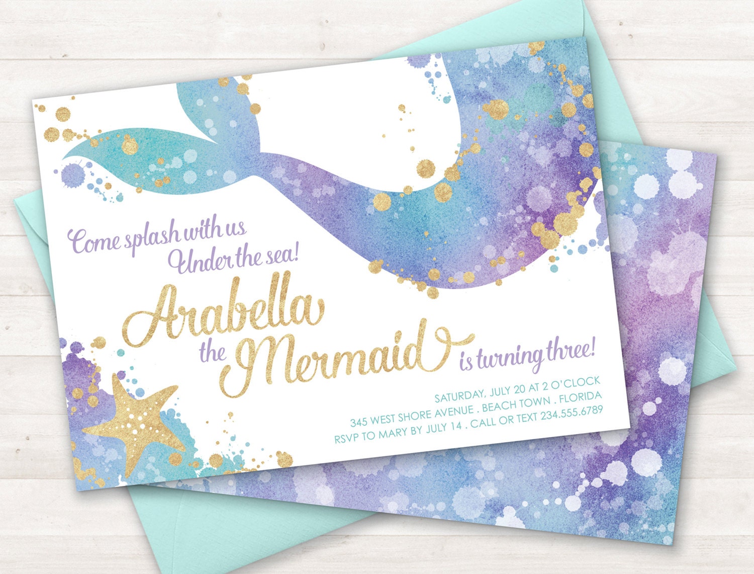 Mermaid Bday Invitations 6