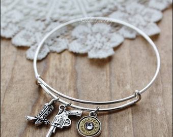 Bullet Bracelet, Bullet Jewelry, Bullet Bangle, Bangle Bracelet, Silver Bracelet, Charm Bracelet, Ammo Jewelry