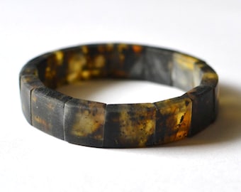 Items similar to Bracelet For Men : Amber & Howlite 