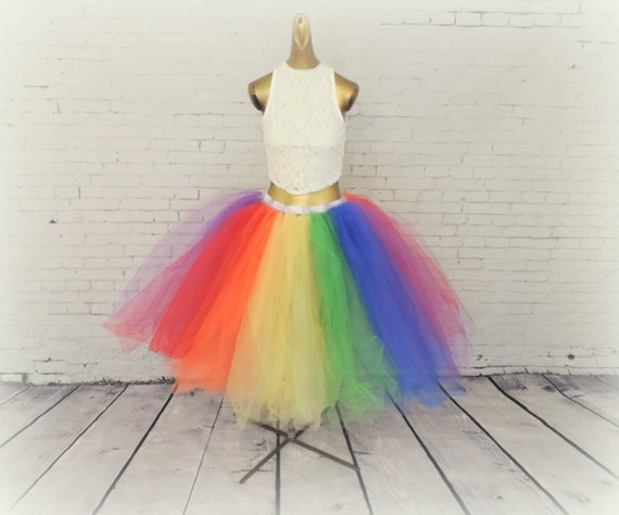 Rainbow Tea Length Tutu Adult Tutu Gay Pride Tutu By Tutuhot 