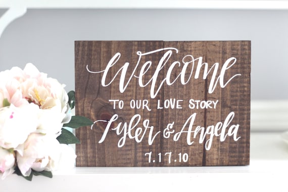 Download Welcome to Our Love Story Sign Rustic Wooden by ThePaperWalrus