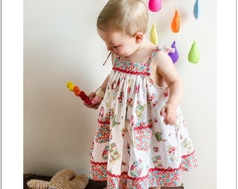 Baby dress sewing pattern, girls dress pattern sizes 6-9 months to 8 years DAISY SUNDRESS by Felicity Patterns