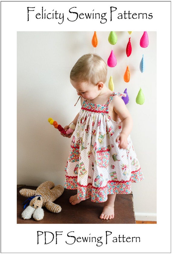 Baby dress sewing pattern, girls dress pattern sizes 6-9 months to 8 ...