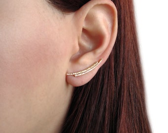 Gold ear cuff earrings, ear climbers, girlfriend gift for women, minimalist earring cuffs,minimal earrings,hypoallergenic earrings,wife gift