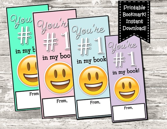 instant download emoji printable youre 1 in my book bookmark digital