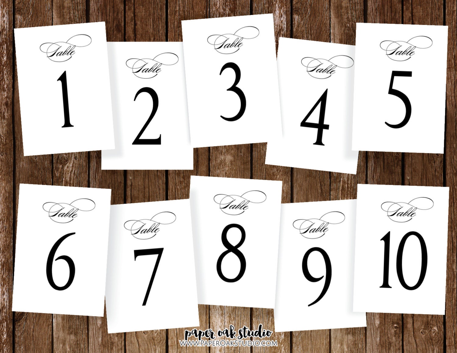 Template For Table Numbers