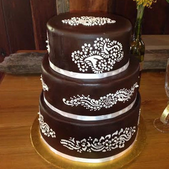 Cake stencils henna mehndi 3 pieces cake decorating