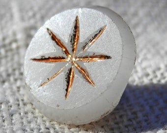 STAR Vintage Milk Glass Button