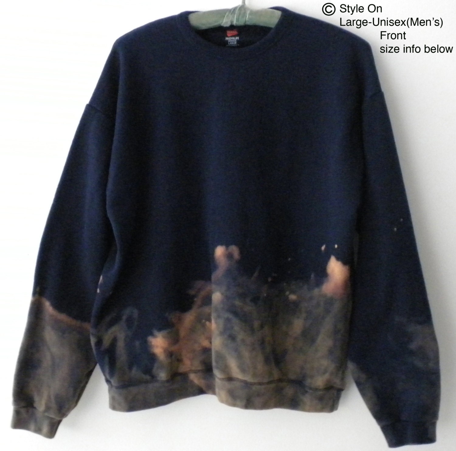 Navy Sweatshirt Navy Crewneck Sweatshirt dip dye by Styleon