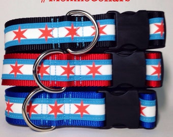 Moxino Chicago Flag dog collar