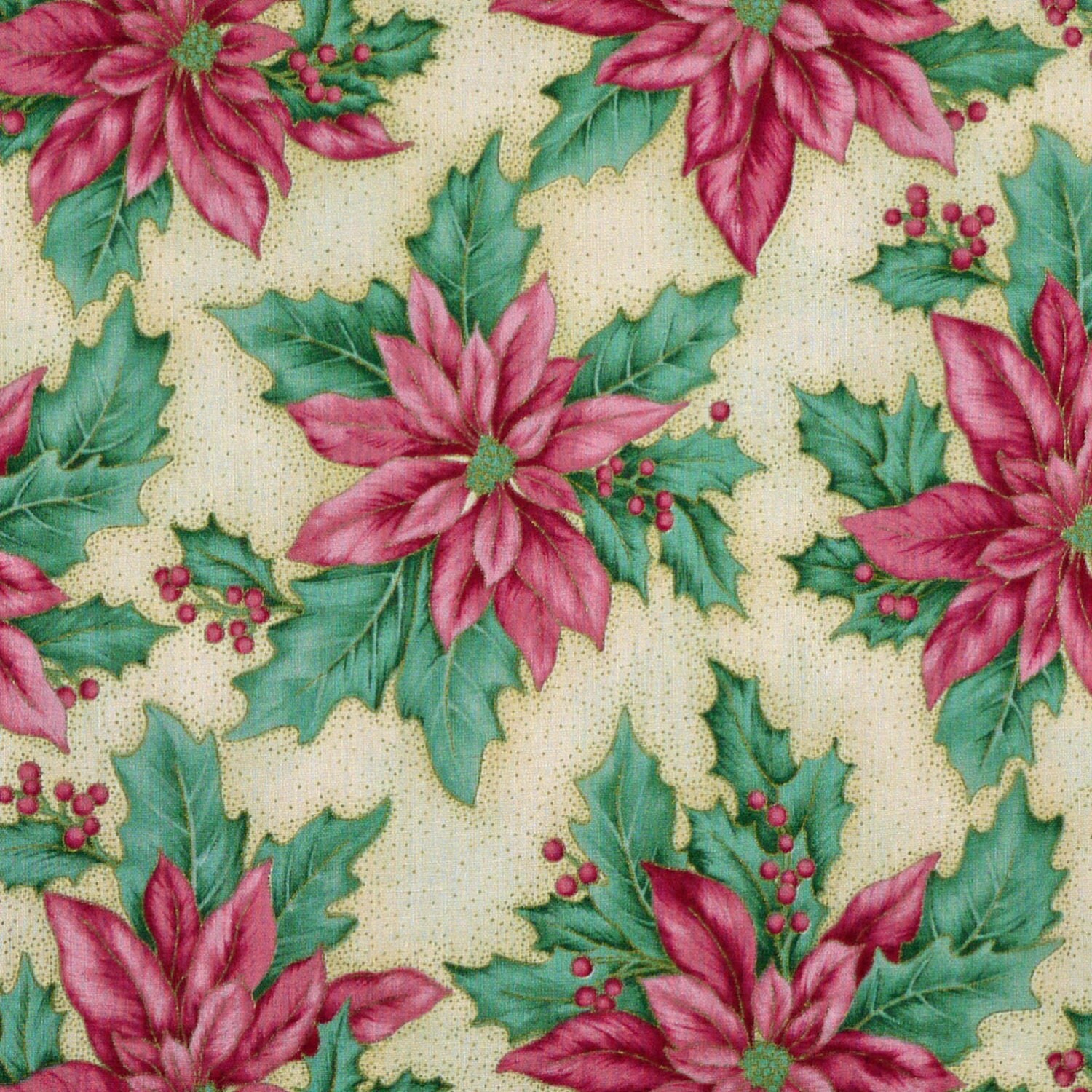 1/2 YARD Quilting Cotton Christmas Print Fabric Hoffman