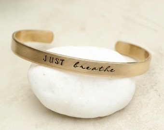 Custom Bracelet, Personalized Bracelet, Custom Gold Brass Bracelet, Custom Phrase or Name, Personalized Cuff Bracelet, Mantra, Custom Quote