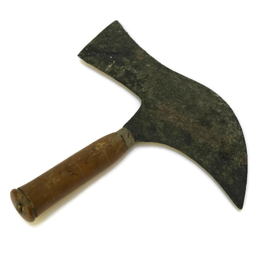 Antique Leather Cutting Knife. Round Head Knife. Half Moon Leather