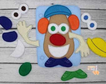 Build a Potato Mr quiet book page, busy book page, educational toys, felt activity book, toddler learning, montessori toys, christmas gifts