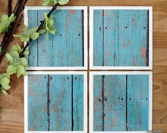 Ceramic Tile Coasters - Coaster Set - Table Coasters - Turquoise Coasters - Coaster - Tile Coaster - Rustic Coaster - Coasters for Drinks
