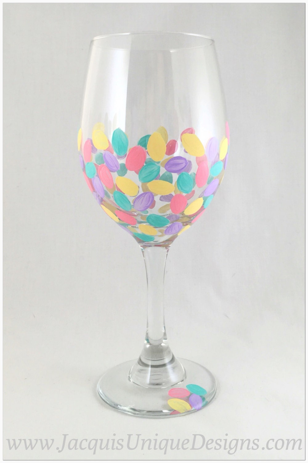 Jelly Bean Hand Painted Wine Glass