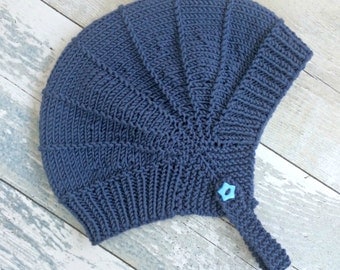 Baby Aviator Hat, Hipster Baby Knit Hat, Unisex Baby Gifts, Gender Neutral Baby Knits, Earflap Hat, Baby Knitwear, Hand Knitted Baby Clothes