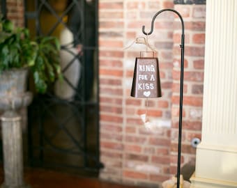 Ring for a Kiss Wedding Bell,rustic wedding bell,vintage wedding,barn wedding,kissing bell,wedding cow bell,country wedding,decoration