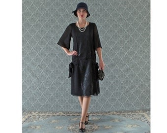 Black 1920s dress, Great Gatsby dress, 1920s flapper dress, Charleston dress, 20s costume, Downton Abbey dress, 1920s clothing, 20er kleider