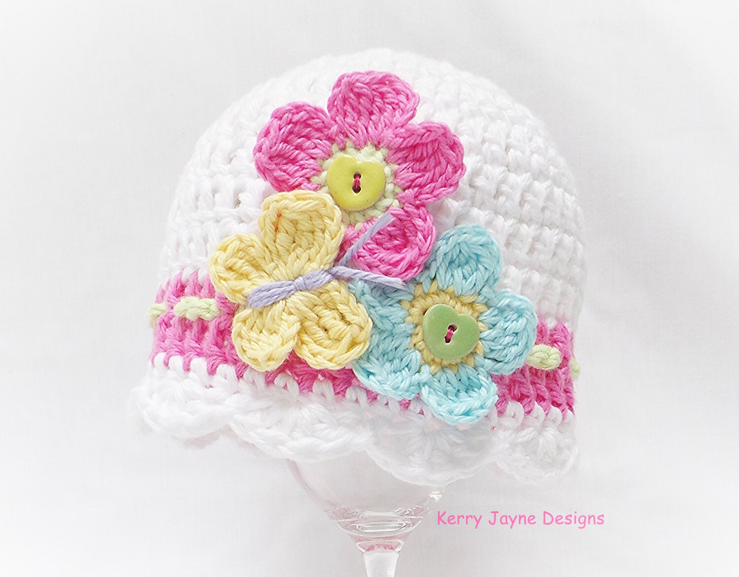 FLUTTER BY CROCHET hat pattern Baby crochet by KerryJayneDesigns