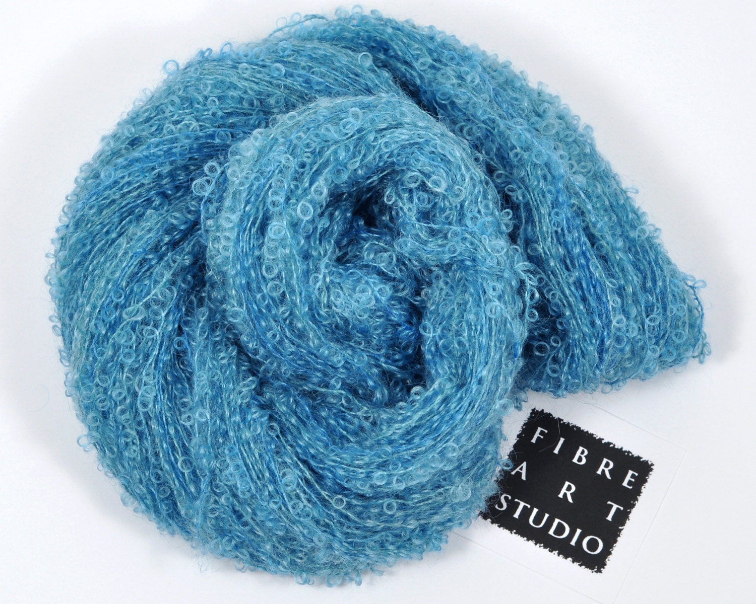 Hand dyed yarn kid mohair boucle loop yarn semi solid medium