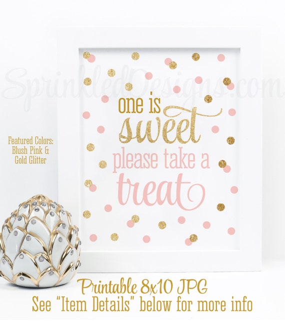 One is Sweet Take A Treat Printable First Birthday