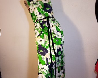 FREE SHIPPING 1950 Floral Maxi Gown