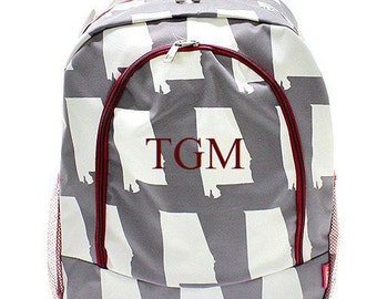 University of Alabama Monogrammed Backpack Bama Backpack Roll Tide