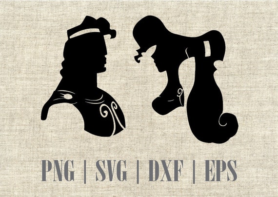 Hercules and Megara Disney Silhouette SVG Cut File Digital