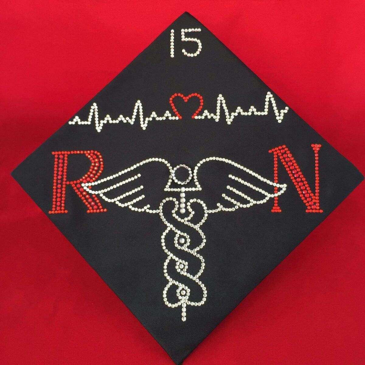 Nursing Custom Rhinestone Graduation Cap Designs   Il Fullxfull.853523914 H780 