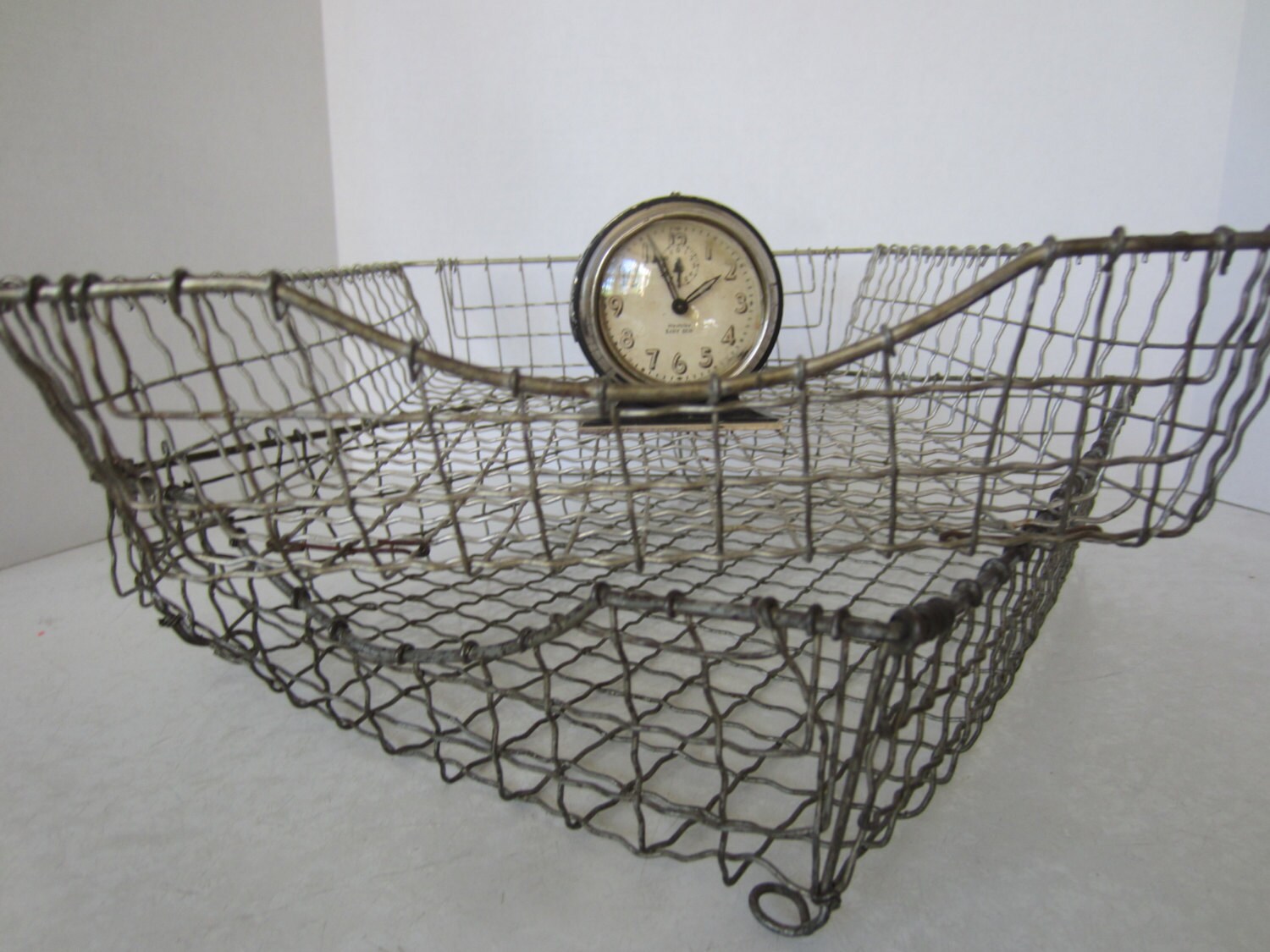Vintage Wire Basket Desk Basket Inbox Outbox Tray Metal