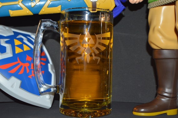Legend of Zelda Hyrule Crest etched MUG 27oz fan art