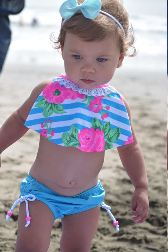 Girls Monogram Swimsuit Baby Swimwear Toddler Swimwear Baby