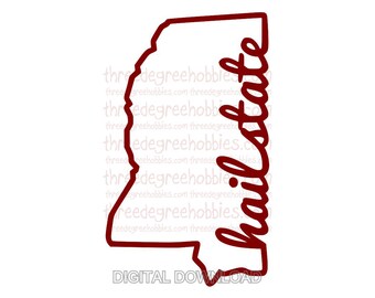 Mississippi State Hail State Digital Download SVG DXF EPS Silhouette Studio Cricut Design Space