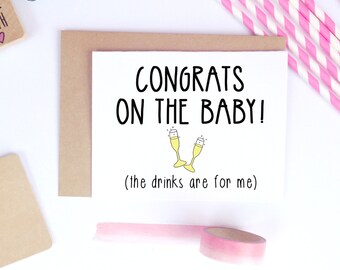 Funny Pregnancy Card, New Mom, New Baby, Baby Shower, Expecting