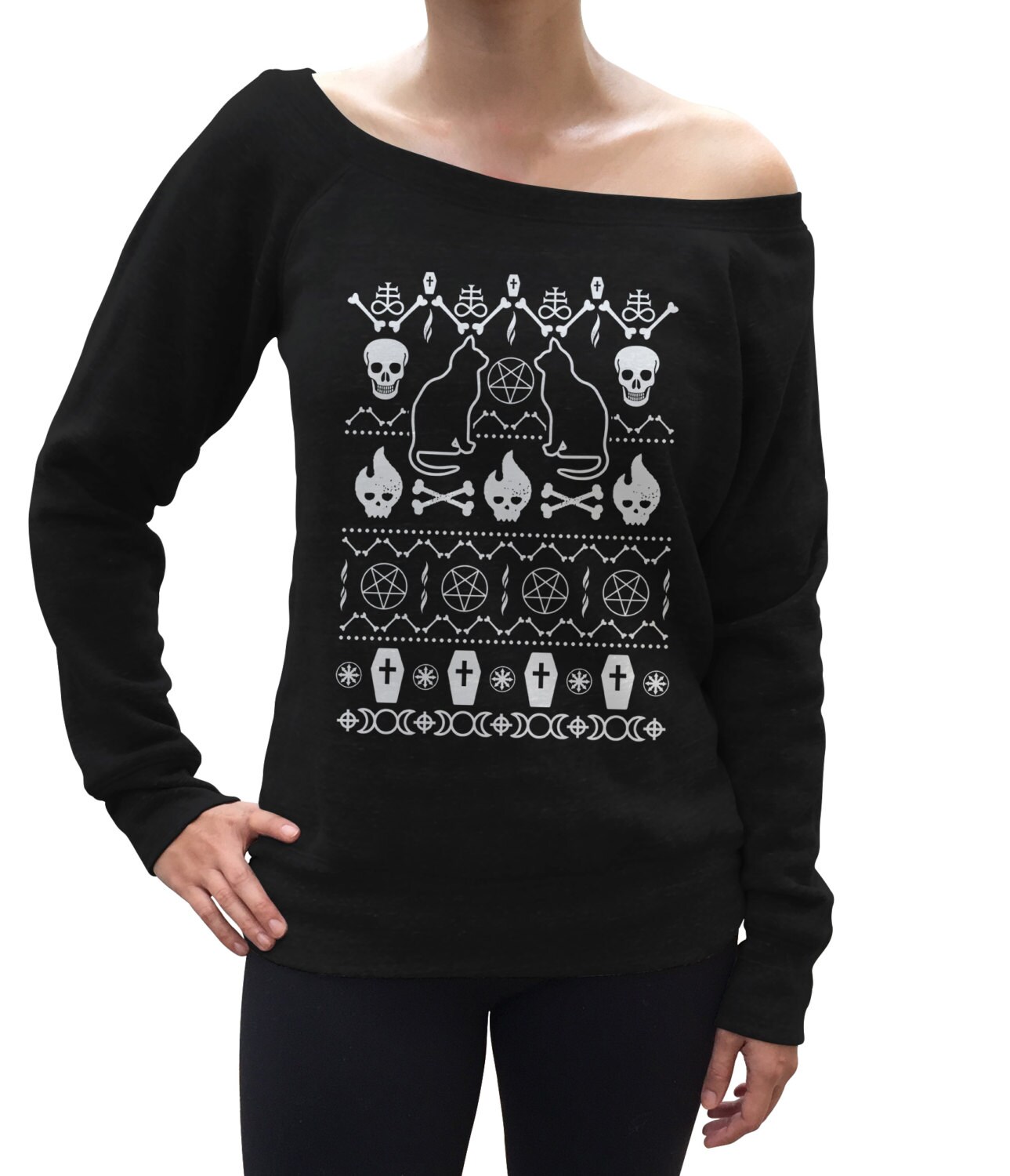 Ugly Gothic Christmas Sweater Scoop Neck Sweatshirt