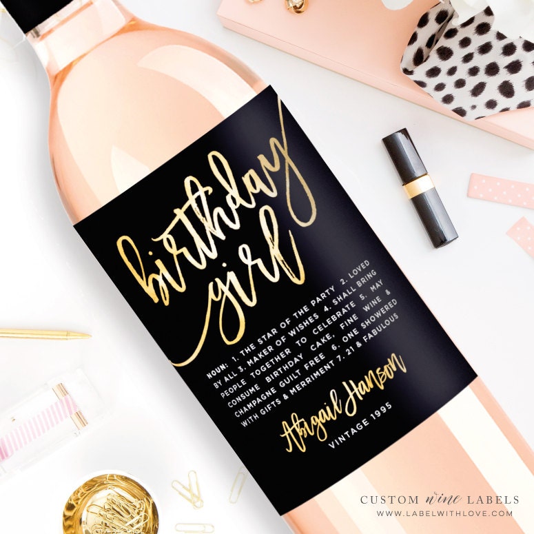 custom birthday wine label custom wine label personalized