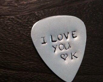 Personalized Guitar Pick - Custom Made, Hand Stamped, Personalized