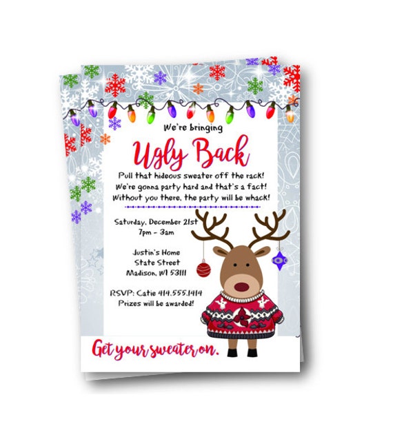 Funny Ugly Sweater Party Invitations 10