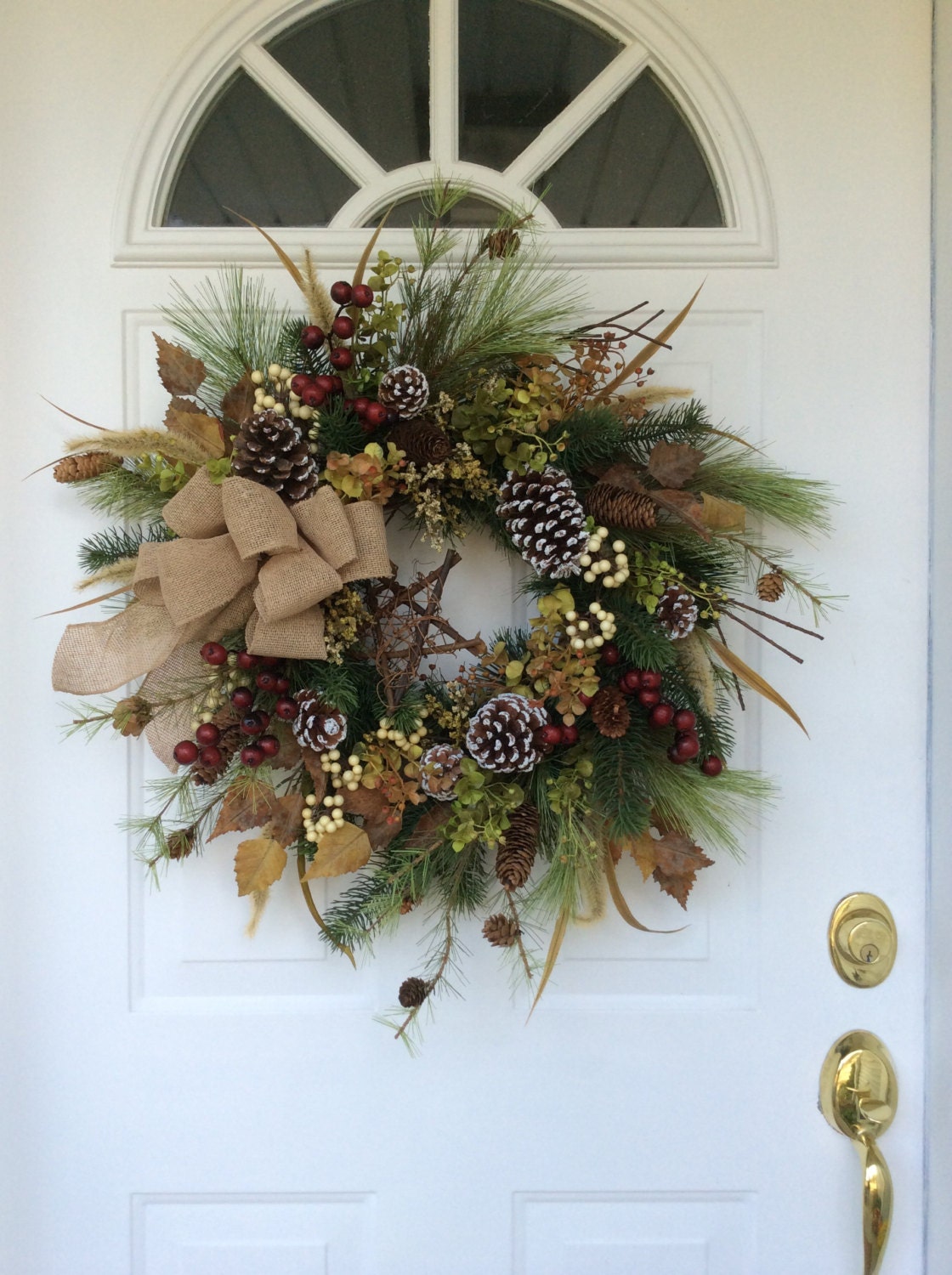 holiday wreath christmas wreath hydrangea wreath rustic winter christmas wreaths on etsy