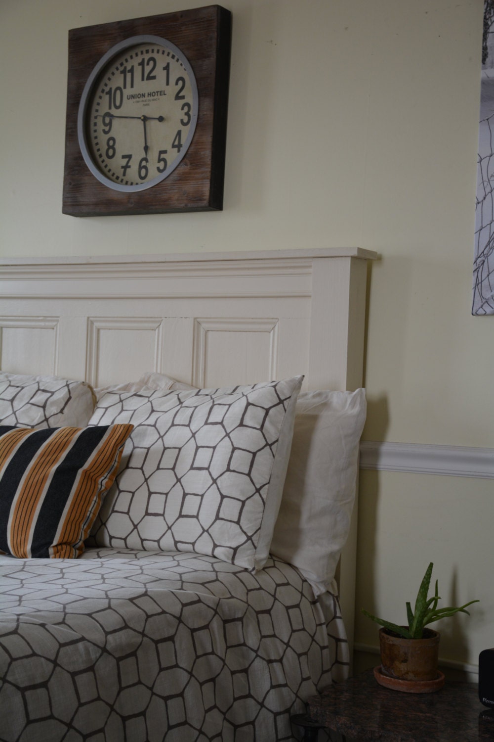 Door Slab Headboard repurposed antique door headboard