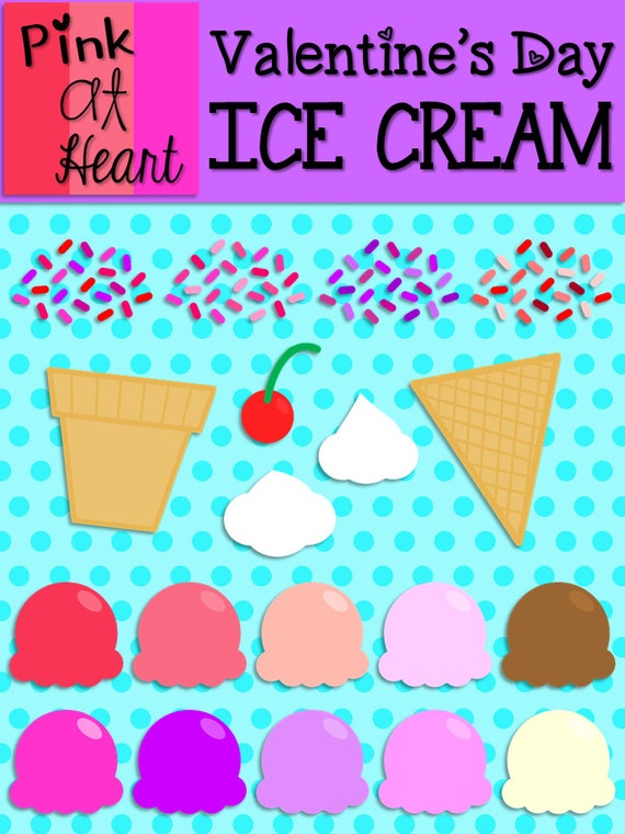 Valentine's Day Ice Cream Clip Art