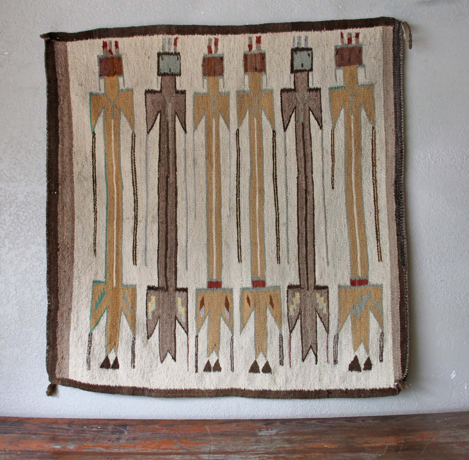 RESERVED Vintage Navajo Yei Rug