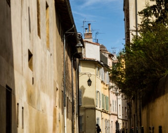 Aix En Provence, Original French Photograph, Summer Time, Warm Tone Home Decor, The Searcher, French Lane Wall Art, Village Street Scene