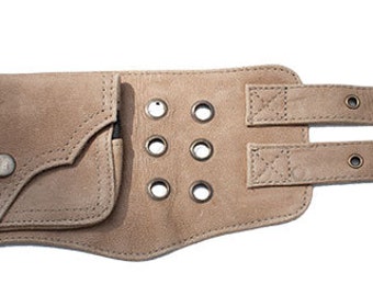 Steampunk leather utility belt bag festival belt with pockets (for iPhone 5, 5s, 6, 6s, SE, 7, 7s and more) - Inugami (0019)