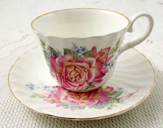 Royal Stuart Pink Rose Tea Cup and Saucer Vintage Bone China